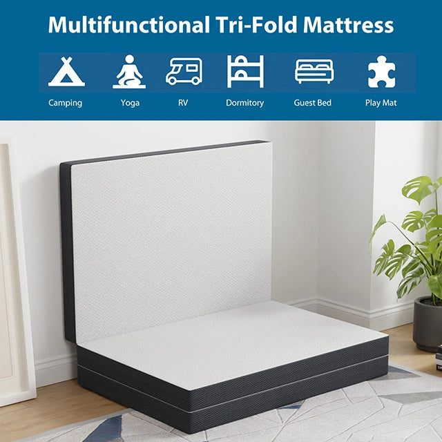 Hollyhock 3" Twin XL Tri-Fold Memory Foam Topper