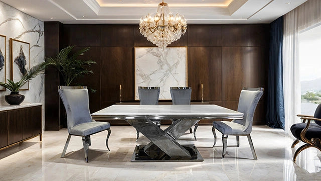 Basilicata Gold Chair (2/CTN) White, Gray, & Black