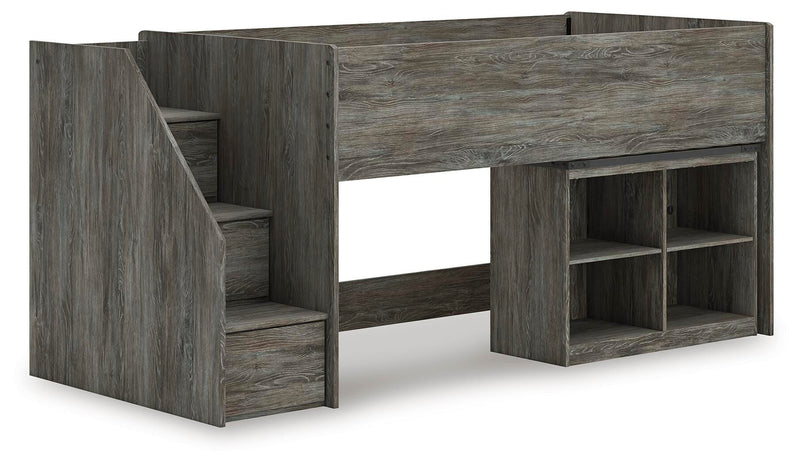 Frandern Loft Bed with Bookcase Storage