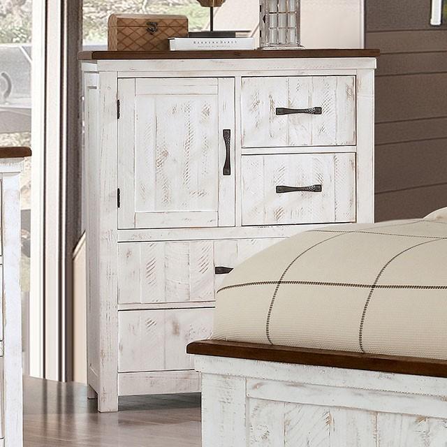 Distressed White/Walnut