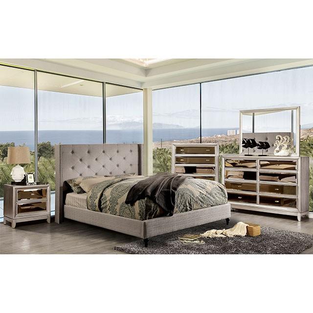 Anabelle E.King Bed Purple & Natural