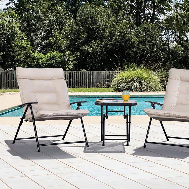 Bastia 3 Pc. Conversation Set Teal & Beige