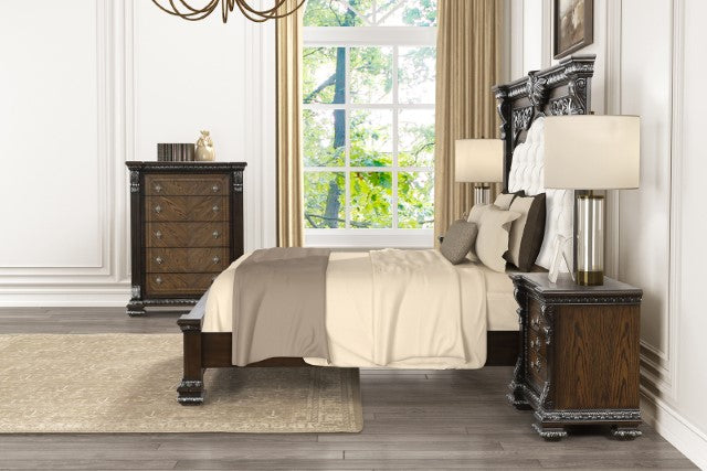Promenade E.King & Queen Bed Brown & White